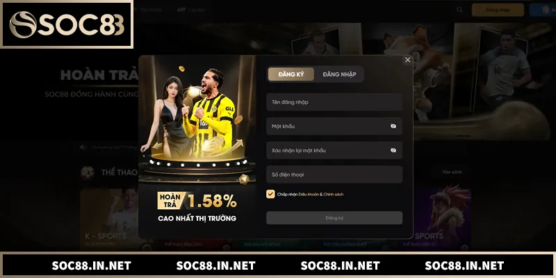 Hướng dẫn quy trình tham gia chơi tại SOC88