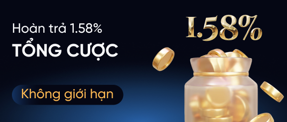 Khuyến mãi hoàn trả 1.58% tổng cược
